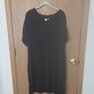 GAP Black Short Sleeve V-Neck Tunic/dress